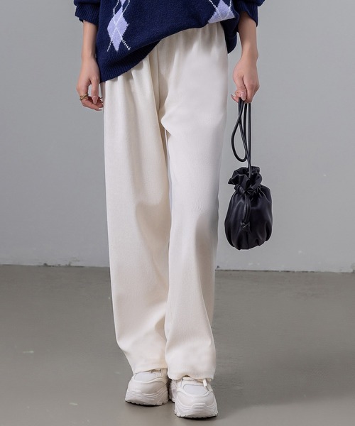 DAY CLOSET(デイ クローゼット)の「【サイズ調整可能な差し色紐付き】ノームコアコーデュロイセミワイドストレートパンツ レディース(その他パンツ・レディース・ベージュ/ブラウン/ダークグレー/オフホワイト/ブラック/ピンク/アイボリー・FREE)」の16枚目の写真