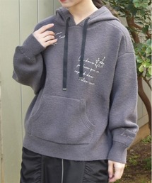 axes femme | ランダム刺繍ニットフーディー(ニット/セーター)