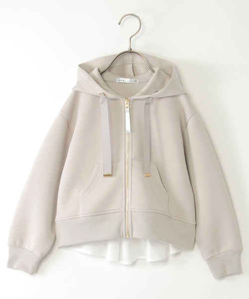 ikka（イッカ）の「【洗濯機で洗える／親子コーデ】GOKU楽ダンボールジップパーカー（120~160cm）（パーカー・キッズ・オレンジ/ベージュ・120/130/140/150/160）」の2枚目の写真