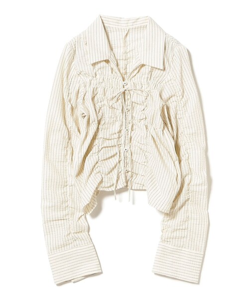 Ray BEAMS（レイビームス）の「ストライプ シャーリング ブラウス（シャツ/ブラウス・レディース・ナチュラル・ONE SIZE）」の14枚目の写真