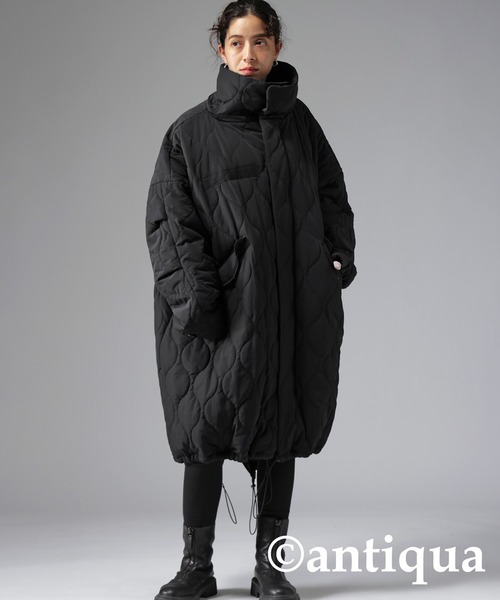 antiqua，アンティカ　黒 モッズコート レディース モッズコート コート レディース アウター 長袖 送料無料・メール便
