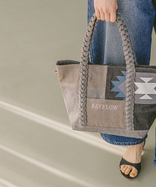 セール】ネイティブデニムパッチロゴトート（トートバッグ）｜BAYFLOW