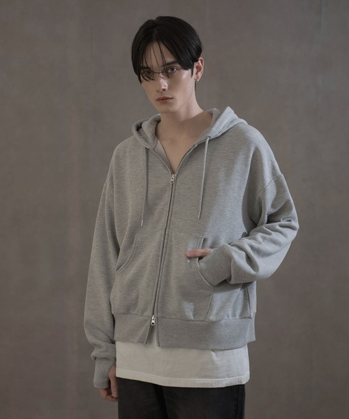 LUCY(ルーシー)の「LUCY/ショートダブルZIPパーカー(パーカー・メンズ・杢グレー/ブラック・LARGE/MEDIUM)」の17枚目の写真