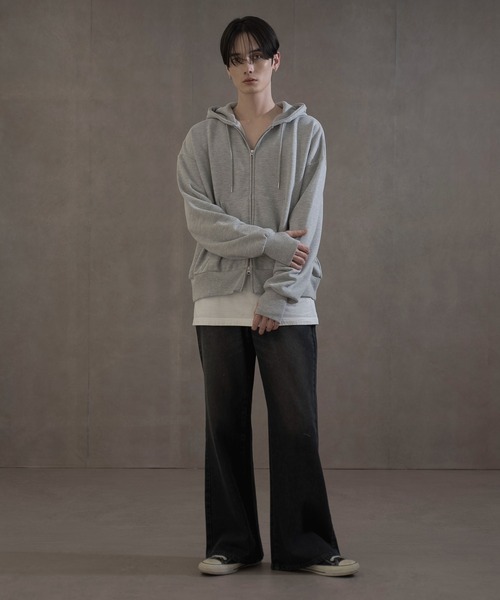 LUCY(ルーシー)の「LUCY/ショートダブルZIPパーカー(パーカー・メンズ・杢グレー/ブラック・LARGE/MEDIUM)」の11枚目の写真