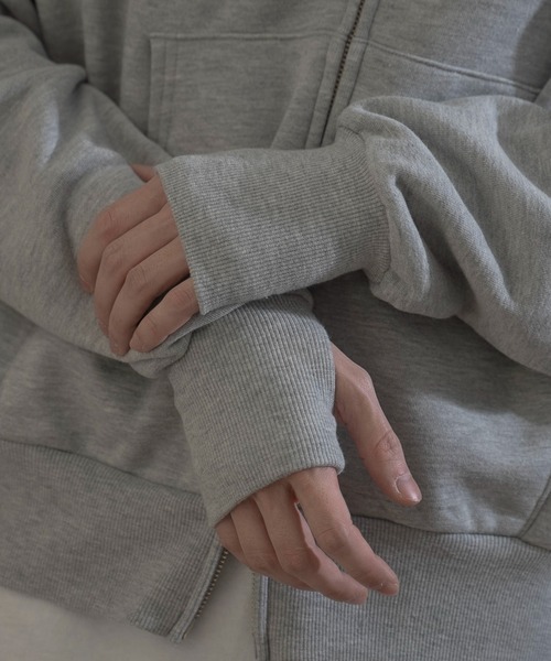 LUCY(ルーシー)の「LUCY/ショートダブルZIPパーカー(パーカー・メンズ・杢グレー/ブラック・LARGE/MEDIUM)」の13枚目の写真