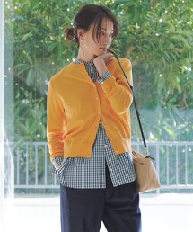 【洗える】BASIC HT COTTON クルーネック カーディガン