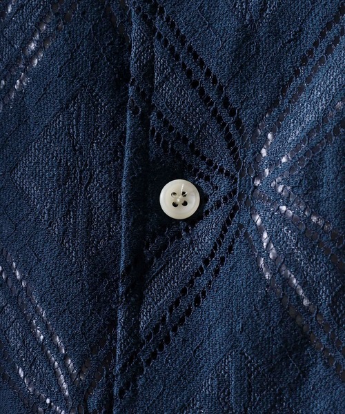 Jungle Storm（ジャングルストーム）の「Lace pattern short sleeve shirt / 透かし柄半袖シャツ unisex（シャツ/ブラウス・メンズ・オフホワイト/ブラック/ネイビー・M/L）」の5枚目の写真