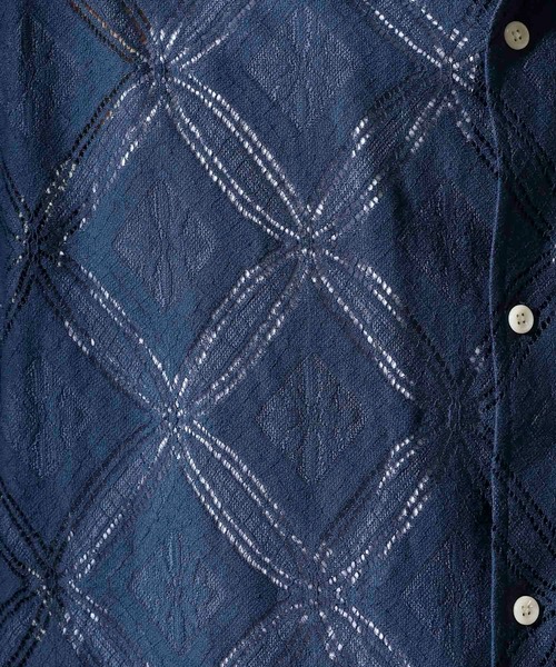 Jungle Storm（ジャングルストーム）の「Lace pattern short sleeve shirt / 透かし柄半袖シャツ unisex（シャツ/ブラウス・メンズ・オフホワイト/ブラック/ネイビー・M/L）」の7枚目の写真