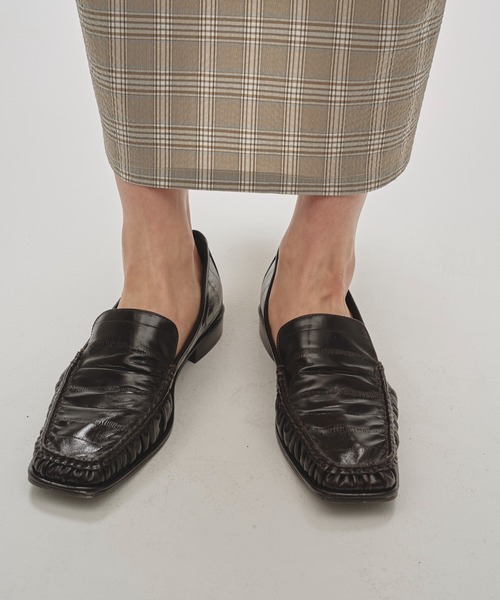 靴 Squaretoe Gather Loafers todayful TODAYFUL Squaretoe Gather Loafers（ドレスシューズ
