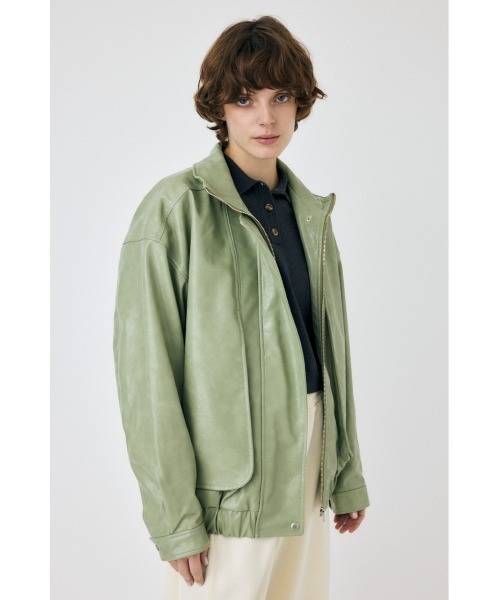 ナイロン ブラック/グリーン ジャンパー moussy ナイロン ブラック/グリーン ジャンパー moussy