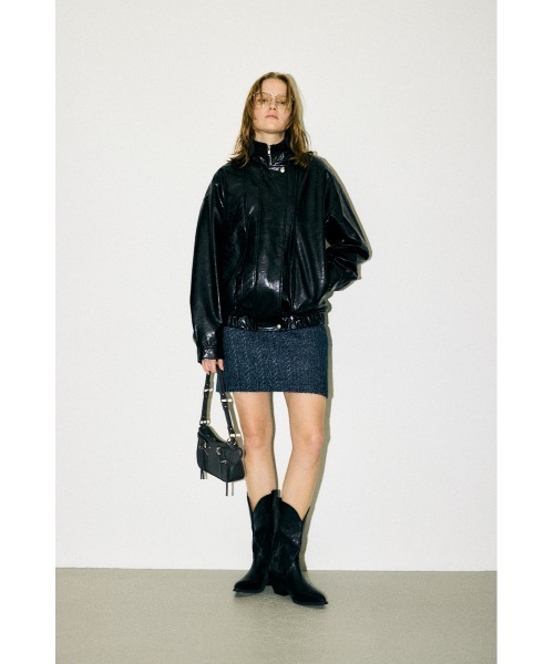 MOUSSY（マウジー）の「GLOSSY F/LEATHER ブルゾン（ブルゾン）」 - WEAR