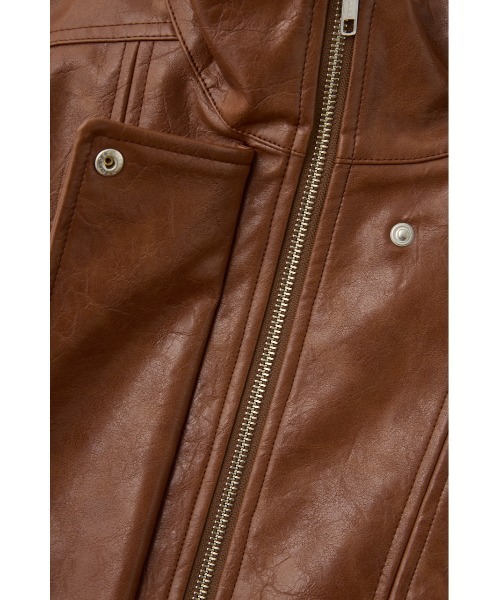 MOUSSY（マウジー）の「GLOSSY F/LEATHER ブルゾン（ブルゾン）」 - WEAR