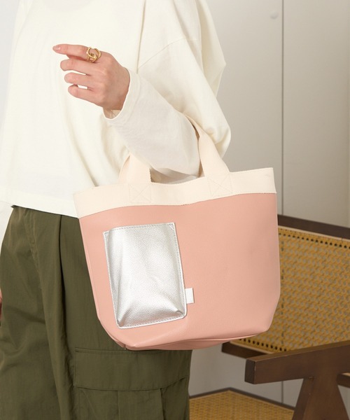 ROOTOTE（ルートート）の「【ROOTOTE】トートバッグ SN.DELI.クロレ-C（トートバッグ・レディース・ブラック/シルバー/ピンク/ホワイト/イエロー/ミント・FREE）」の5枚目の写真