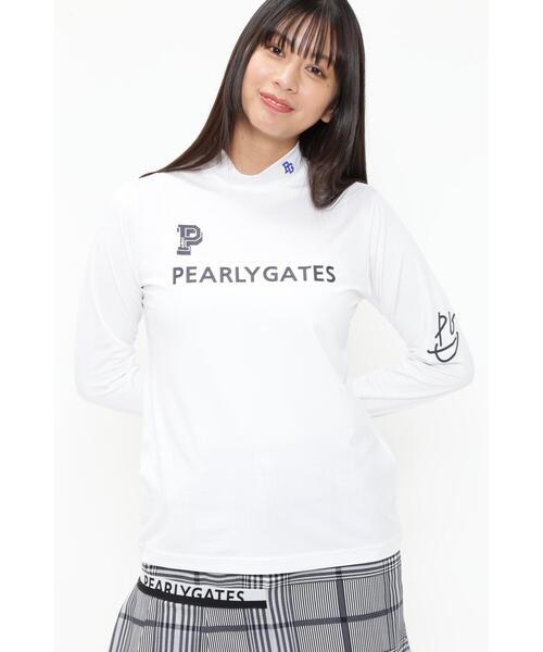 PEARLY GATES(パーリーゲイツ)の「【PEARLY GATES】E/ベアカノコ長袖モックネックカットソー(Tシャツ/カットソー・レディース・ホワイト/ネイビー・LARGE/MEDIUM)」の3枚目の写真