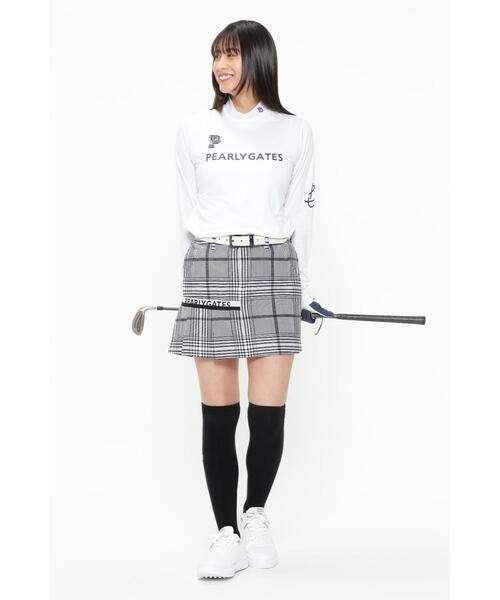 PEARLY GATES(パーリーゲイツ)の「【PEARLY GATES】E/ベアカノコ長袖モックネックカットソー(Tシャツ/カットソー・レディース・ホワイト/ネイビー・LARGE/MEDIUM)」の4枚目の写真