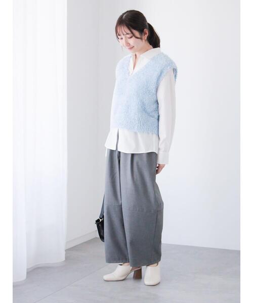 Te chichi TERRASSE（テチチテラス）の「前後2WAYラメシャギーベスト《2025spring catalog item》（ニット/セーター・レディース・ブルー/オフホワイト/グレー・F）」の10枚目の写真