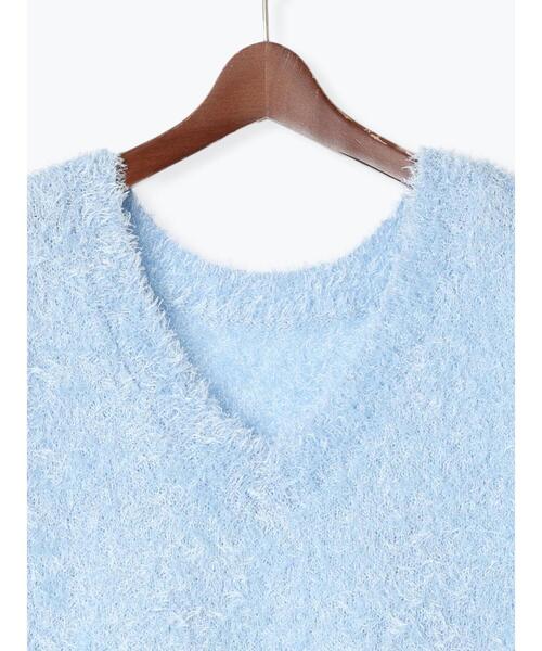 Te chichi TERRASSE（テチチテラス）の「前後2WAYラメシャギーベスト《2025spring catalog item》（ニット/セーター・レディース・ブルー/オフホワイト/グレー・F）」の15枚目の写真