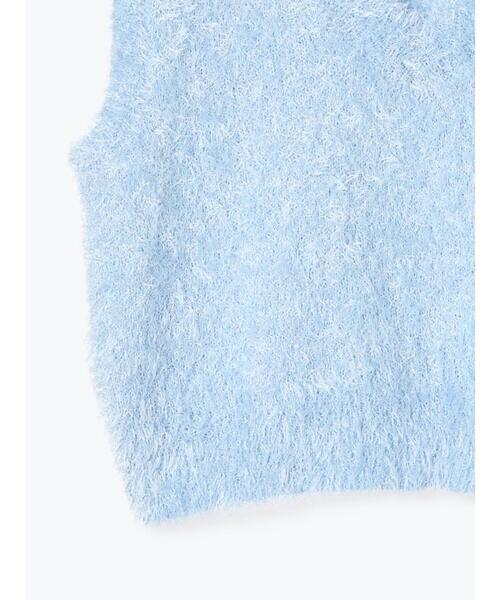 Te chichi TERRASSE（テチチテラス）の「前後2WAYラメシャギーベスト《2025spring catalog item》（ニット/セーター・レディース・ブルー/オフホワイト/グレー・F）」の17枚目の写真