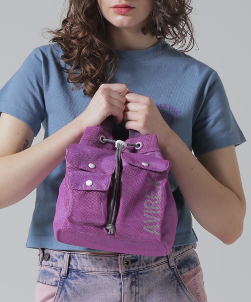 AVIREX(アヴィレックス)の「《直営店限定》MESH 2WAY SHOULDER BAG/メッシュ2WAY ショルダーバッグ(ショルダーバッグ・レディース・パープル/ミント/ブラック・F)」の3枚目の写真