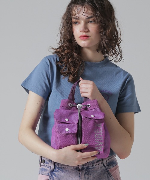AVIREX(アヴィレックス)の「《直営店限定》MESH 2WAY SHOULDER BAG/メッシュ2WAY ショルダーバッグ(ショルダーバッグ・レディース・パープル/ミント/ブラック・F)」の6枚目の写真