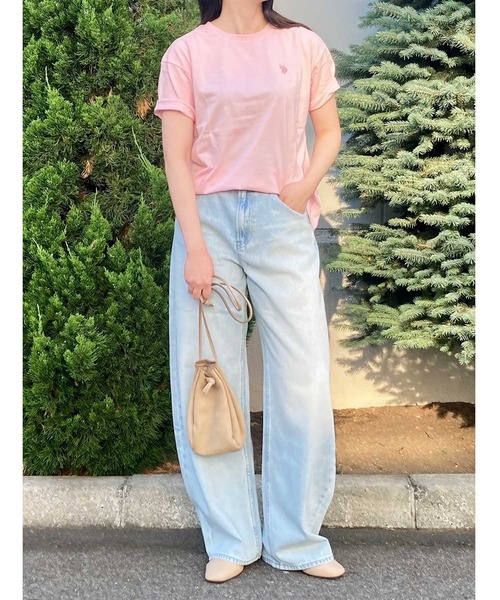 U.S. POLO ASSN.（ユーエスポロアッスン）の「GeeRA別注【U.S. POLO ASSN.】【S-XLサイズ展開】夏マストアイテム！ワンポイント刺繍カラーTシャツ（Tシャツ/カットソー・レディース・イエロー/チャコール/オフホワイト/ライトピンク・LARGE/X-LARGE/MEDIUM/SMALL）」の17枚目の写真