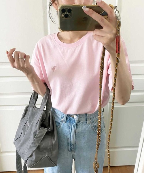 U.S. POLO ASSN.（ユーエスポロアッスン）の「GeeRA別注【U.S. POLO ASSN.】【S-XLサイズ展開】夏マストアイテム！ワンポイント刺繍カラーTシャツ（Tシャツ/カットソー・レディース・イエロー/チャコール/オフホワイト/ライトピンク・LARGE/X-LARGE/MEDIUM/SMALL）」の22枚目の写真