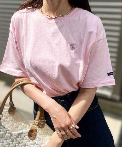 U.S. POLO ASSN.（ユーエスポロアッスン）の「GeeRA別注【U.S. POLO ASSN.】【S-XLサイズ展開】夏マストアイテム！ワンポイント刺繍カラーTシャツ（Tシャツ/カットソー・レディース・イエロー/チャコール/オフホワイト/ライトピンク・LARGE/X-LARGE/MEDIUM/SMALL）」の21枚目の写真