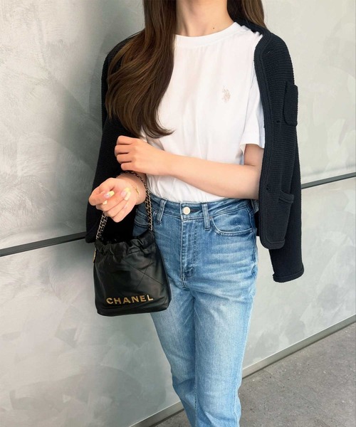 U.S. POLO ASSN.（ユーエスポロアッスン）の「GeeRA別注【U.S. POLO ASSN.】【S-XLサイズ展開】夏マストアイテム！ワンポイント刺繍カラーTシャツ（Tシャツ/カットソー・レディース・イエロー/チャコール/オフホワイト/ライトピンク・LARGE/X-LARGE/MEDIUM/SMALL）」の9枚目の写真