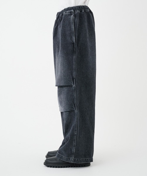 Jieda(ジエダ)の「PARACHUTE DENIM PANTS(デニムパンツ・メンズ・ブラック/インディゴブルー・1/2)」の6枚目の写真