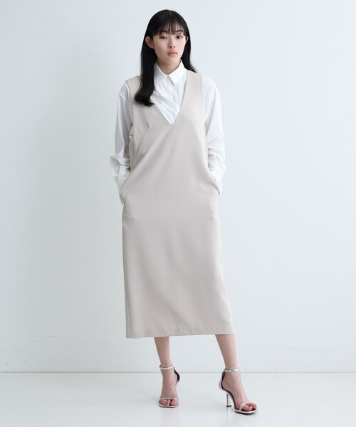 GALLEST(ギャレスト)の「バックシャンジャンドレ(ワンピース・レディース・チャコールグレー/ナチュラル/ブラック・36/38/40)」の1枚目の写真