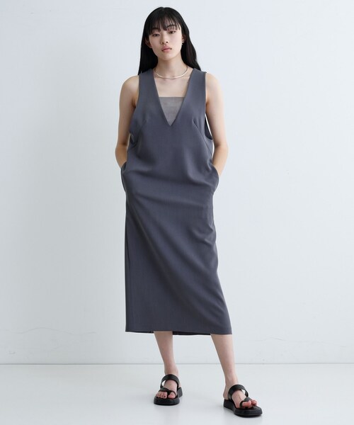 GALLEST(ギャレスト)の「バックシャンジャンドレ(ワンピース・レディース・チャコールグレー/ナチュラル/ブラック・36/38/40)」の22枚目の写真