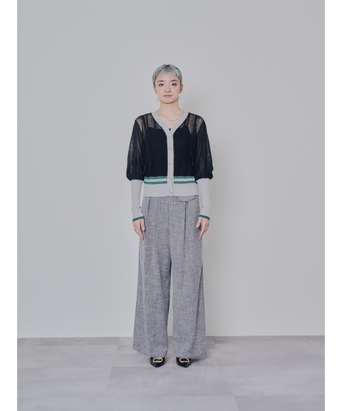 DOLLUPOOPS（ドールアップウップス）の「2way配色ランダムリブシアーニットカーディガン（カーディガン/ボレロ・レディース・テラコッタ/ブラック・38）」の20枚目の写真