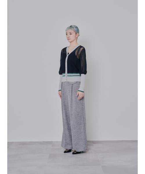 DOLLUPOOPS（ドールアップウップス）の「2way配色ランダムリブシアーニットカーディガン（カーディガン/ボレロ・レディース・テラコッタ/ブラック・38）」の21枚目の写真