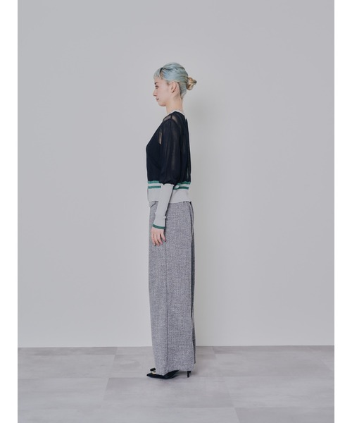 DOLLUPOOPS（ドールアップウップス）の「2way配色ランダムリブシアーニットカーディガン（カーディガン/ボレロ・レディース・テラコッタ/ブラック・38）」の22枚目の写真