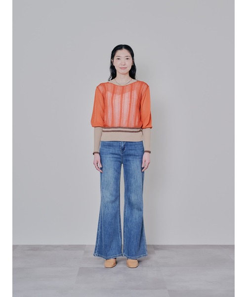 DOLLUPOOPS（ドールアップウップス）の「2way配色ランダムリブシアーニットカーディガン（カーディガン/ボレロ・レディース・テラコッタ/ブラック・38）」の14枚目の写真