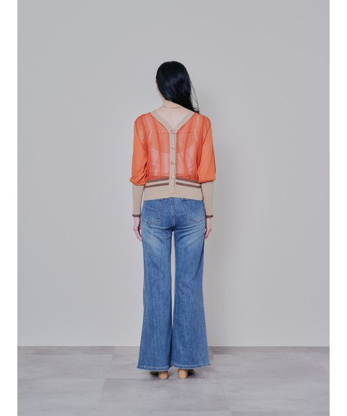 DOLLUPOOPS（ドールアップウップス）の「2way配色ランダムリブシアーニットカーディガン（カーディガン/ボレロ・レディース・テラコッタ/ブラック・38）」の17枚目の写真