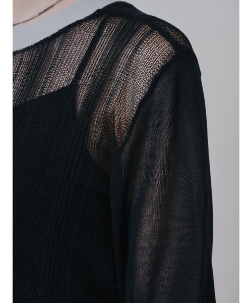 DOLLUPOOPS（ドールアップウップス）の「2way配色ランダムリブシアーニットカーディガン（カーディガン/ボレロ・レディース・テラコッタ/ブラック・38）」の6枚目の写真