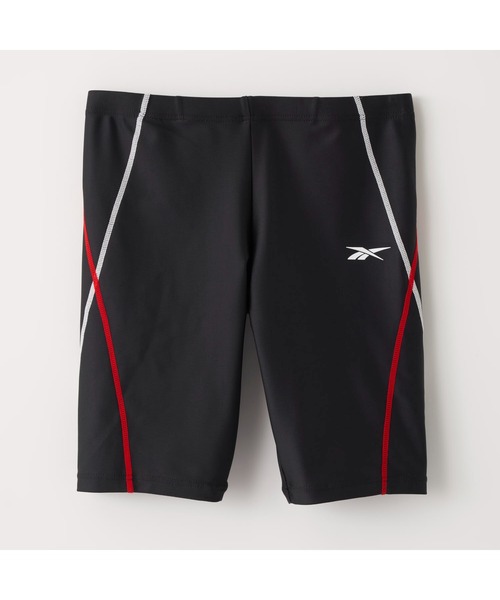 Reebok(リーボック)の「Reebok リーボック スポーティーステッチ 膝上ロングスイムスパッツ 130~170cm(その他パンツ・キッズ・ブラック/ネイビー・130cm/140cm/150cm/160cm/170cm)」の1枚目の写真