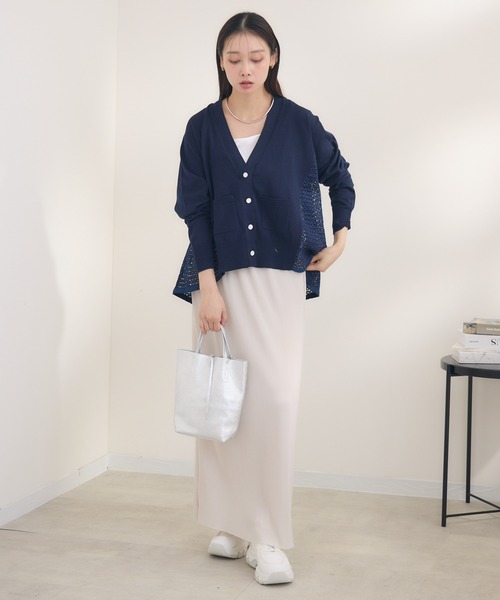 KATHARINE ROSS（キャサリンロス）の「【KATHARINE ROSS】レースドッキングニットカーデ（カーディガン/ボレロ・レディース・ネイビー/ライトグレー・MEDIUM）」の11枚目の写真