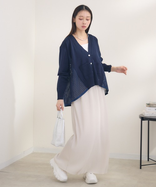 KATHARINE ROSS（キャサリンロス）の「【KATHARINE ROSS】レースドッキングニットカーデ（カーディガン/ボレロ・レディース・ネイビー/ライトグレー・MEDIUM）」の13枚目の写真