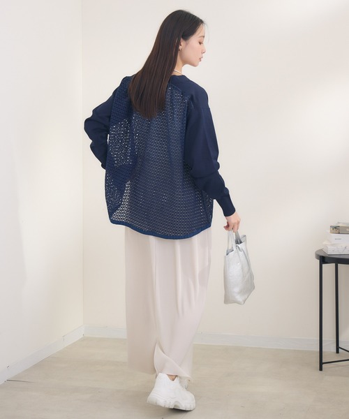 KATHARINE ROSS（キャサリンロス）の「【KATHARINE ROSS】レースドッキングニットカーデ（カーディガン/ボレロ・レディース・ネイビー/ライトグレー・MEDIUM）」の17枚目の写真