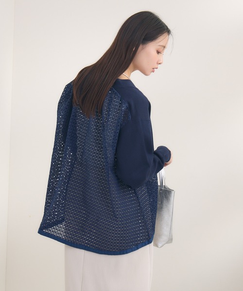 KATHARINE ROSS（キャサリンロス）の「【KATHARINE ROSS】レースドッキングニットカーデ（カーディガン/ボレロ・レディース・ネイビー/ライトグレー・MEDIUM）」の18枚目の写真
