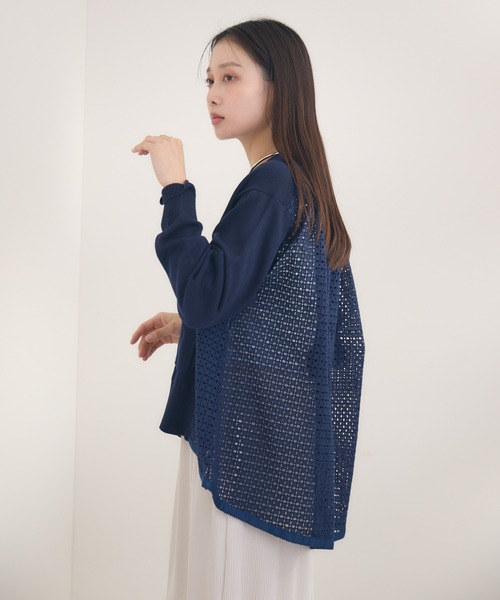 KATHARINE ROSS（キャサリンロス）の「【KATHARINE ROSS】レースドッキングニットカーデ（カーディガン/ボレロ・レディース・ネイビー/ライトグレー・MEDIUM）」の21枚目の写真