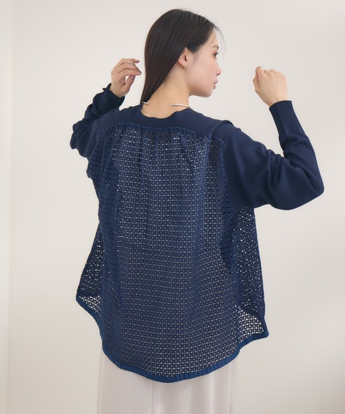 KATHARINE ROSS（キャサリンロス）の「【KATHARINE ROSS】レースドッキングニットカーデ（カーディガン/ボレロ・レディース・ネイビー/ライトグレー・MEDIUM）」の22枚目の写真