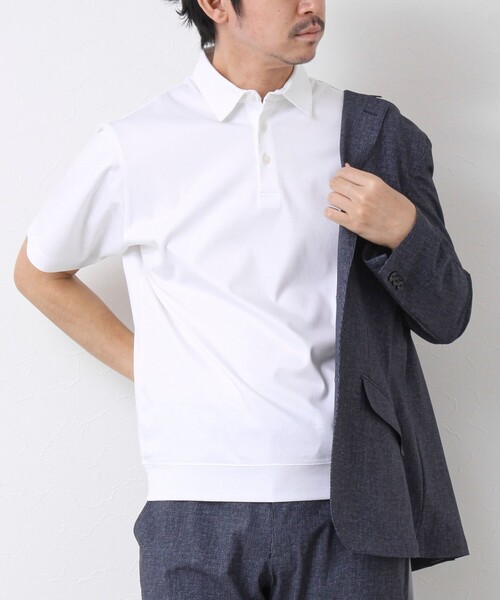 NOLLEY’S（ノーリーズ）の「《ビジカジ対応》シルケットスムース ドレスポロ ビズポロ 25SS（ポロシャツ・メンズ・ホワイト/チャコールグレー/ブラック/グレイッシュベージュ/グレイッシュブルー/ブルー/キャメル・S/M/L/XL/XXL）」の2枚目の写真