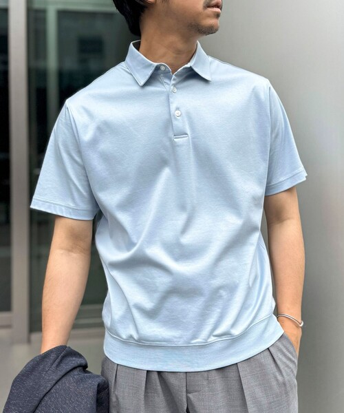 NOLLEY’S（ノーリーズ）の「《ビジカジ対応》シルケットスムース ドレスポロ ビズポロ 25SS（ポロシャツ・メンズ・ホワイト/チャコールグレー/ブラック/グレイッシュベージュ/グレイッシュブルー/ブルー/キャメル・S/M/L/XL/XXL）」の6枚目の写真