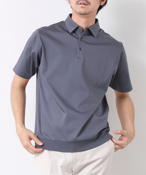 NOLLEY’S（ノーリーズ）の「《ビジカジ対応》シルケットスムース ドレスポロ ビズポロ 25SS（ポロシャツ・メンズ・ホワイト/チャコールグレー/ブラック/グレイッシュベージュ/グレイッシュブルー/ブルー/キャメル・S/M/L/XL/XXL）」の4枚目の写真