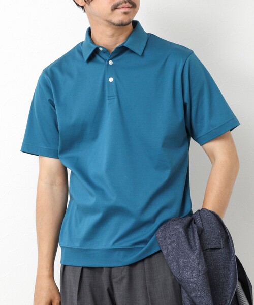 NOLLEY’S（ノーリーズ）の「《ビジカジ対応》シルケットスムース ドレスポロ ビズポロ 25SS（ポロシャツ・メンズ・ホワイト/チャコールグレー/ブラック/グレイッシュベージュ/グレイッシュブルー/ブルー/キャメル・S/M/L/XL/XXL）」の5枚目の写真