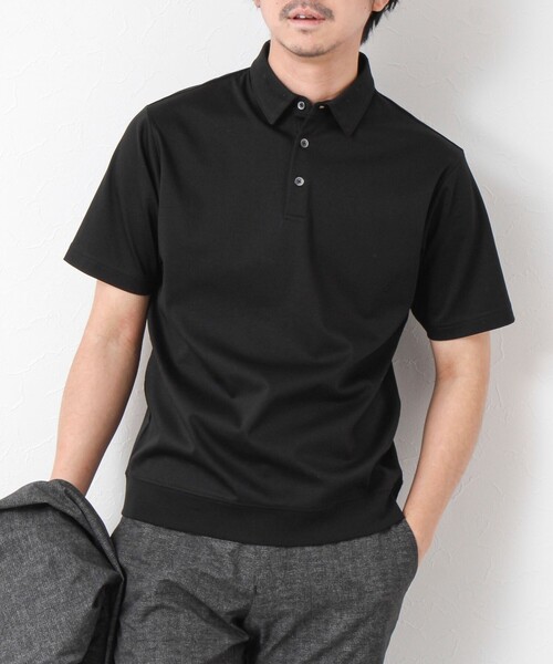 NOLLEY’S（ノーリーズ）の「《ビジカジ対応》シルケットスムース ドレスポロ ビズポロ 25SS（ポロシャツ・メンズ・ホワイト/チャコールグレー/ブラック/グレイッシュベージュ/グレイッシュブルー/ブルー/キャメル・S/M/L/XL/XXL）」の3枚目の写真