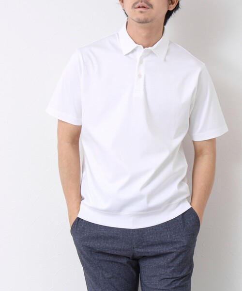 NOLLEY’S（ノーリーズ）の「《ビジカジ対応》シルケットスムース ドレスポロ ビズポロ 25SS（ポロシャツ・メンズ・ホワイト/チャコールグレー/ブラック/グレイッシュベージュ/グレイッシュブルー/ブルー/キャメル・S/M/L/XL/XXL）」の9枚目の写真